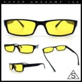 thumbnail image 2 of SA106 Mens Hippie Pimp Color Lens Narrow Rectangular Black Frame Sunglasses Yellow, 2 of 7