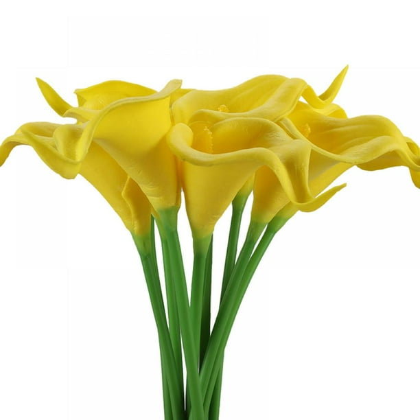 20pcs Artificial Calla Lily Real Touch Latex Fake Flowers Bridal Bouquet for Wedding Party Home