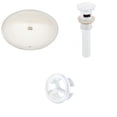 thumbnail image 1 of 19.5-in. W CUPC Oval Bathroom Undermount Sink Set In Biscuit - White Hardware - Overflow Drain Incl. AI-20631, 1 of 1