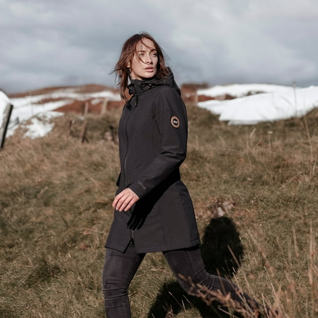 DLX Veste Coquille Souple Femme Imperméable Coupe-Vent Manteau Extérieur Maria