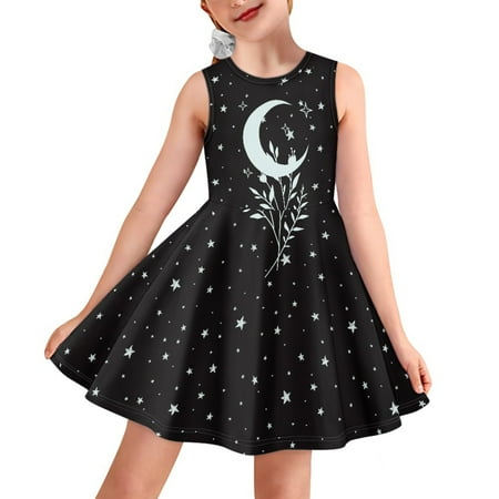 

Pzuqiu Dmathematical Formula Print Sundresses for Girls Casual Beach Leisure Skater Midi Dress Aesthetic Toddler Vest Playwear Dress for Travelling Size 5-6 Years