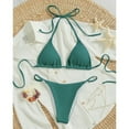 thumbnail image 2 of DGMIOCS Women's Ruffled Bikini Full Figured Swimwear Dark Green L, 2 of 3