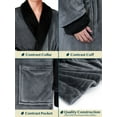 thumbnail image 6 of PAVILIA Mens Robe, Soft Robe for Men, Fleece Warm Long Bathrobe for Bath Shower Spa with Shawl Collar and Pockets, Plush Microfiber -Two Tone Gray-Black, 6 of 9
