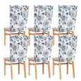 thumbnail image 6 of Decorative Chair Back Cover One Size x2 Chair Cover Dining Chair Slipcovers Chair Back Decoration Festival Chair Decoration Gray Roses, 6 of 6