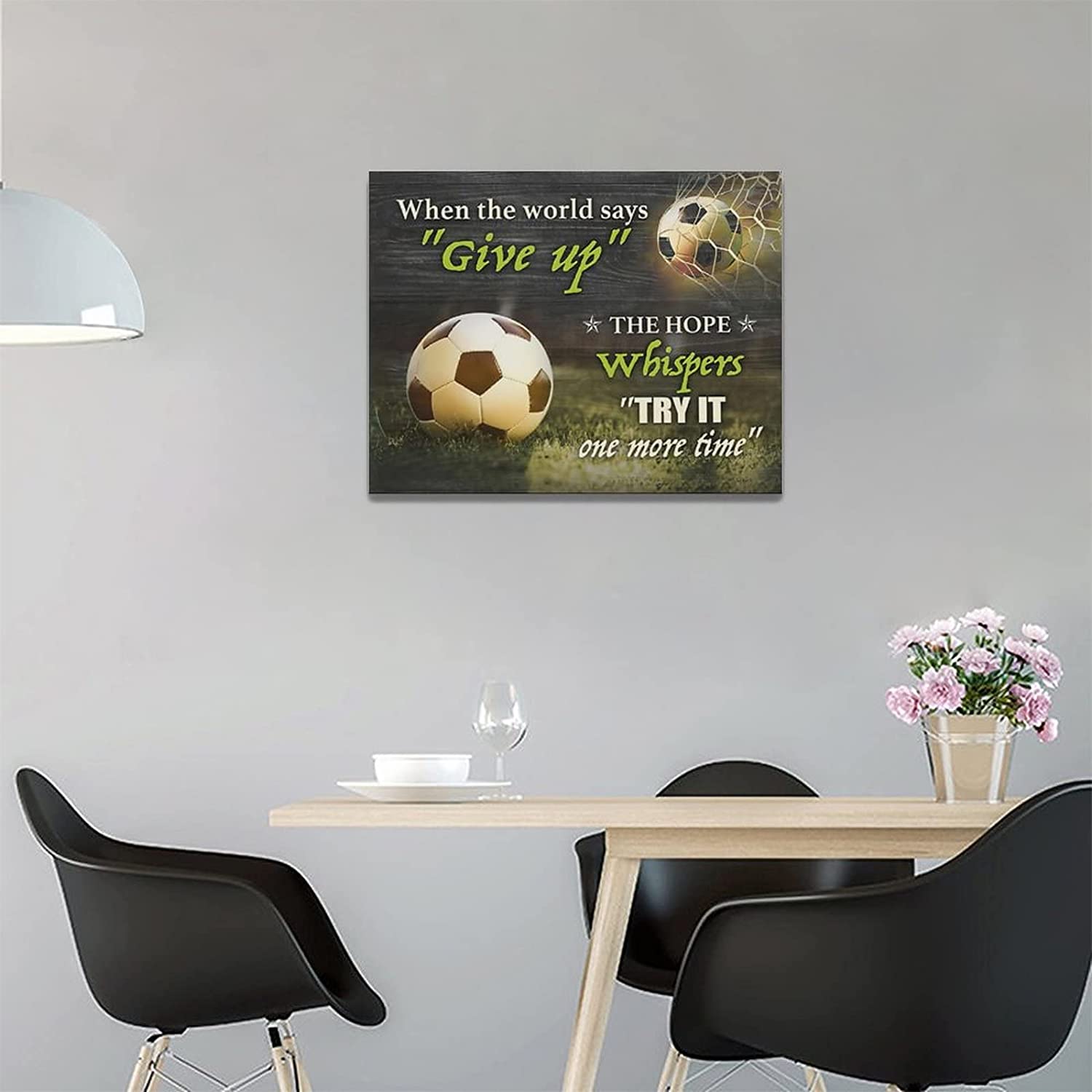 Soccer Wall Art Soccer Inspirational Canvas Wall Decor Motivational Quotes  Sports Pictures Print Painting Gifts for Soccer Lovers