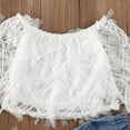 thumbnail image 4 of Kiapeise Girls 2Pcs Summer Mesh Long Sleeve Top Ruffle Long Pants, 4 of 7