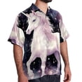 thumbnail image 2 of Starry Unicorn Men's Casual Hawaiian Button Down Short Sleeve Summer Beach Printed Shirt, 2 of 6