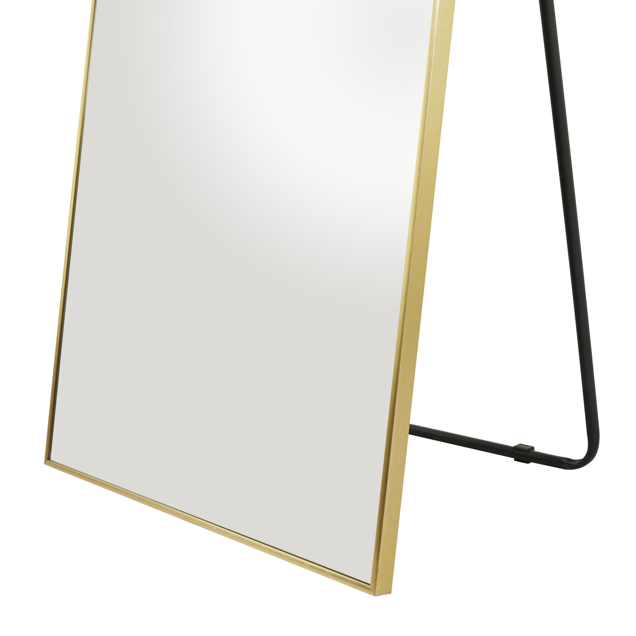 CosmoLiving by Cosmopolitan 26" x 65" Gold Metal Floor Mirror with Stand