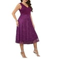 thumbnail image 3 of LilyLLL Plus Size Womens Sleeveless V Neck Glitter Sequins Evening Party Midi Dress, 3 of 5