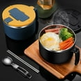 thumbnail image 4 of LEFU Ramen Bowl Set 1200ml with Filterable Lid, Foldable Spoon and Chopsticks, Microwave Safe Instant Noodle Bowl, Multi-Purpose Soup Container for Kitchen, Dorm, Office, 4 of 8