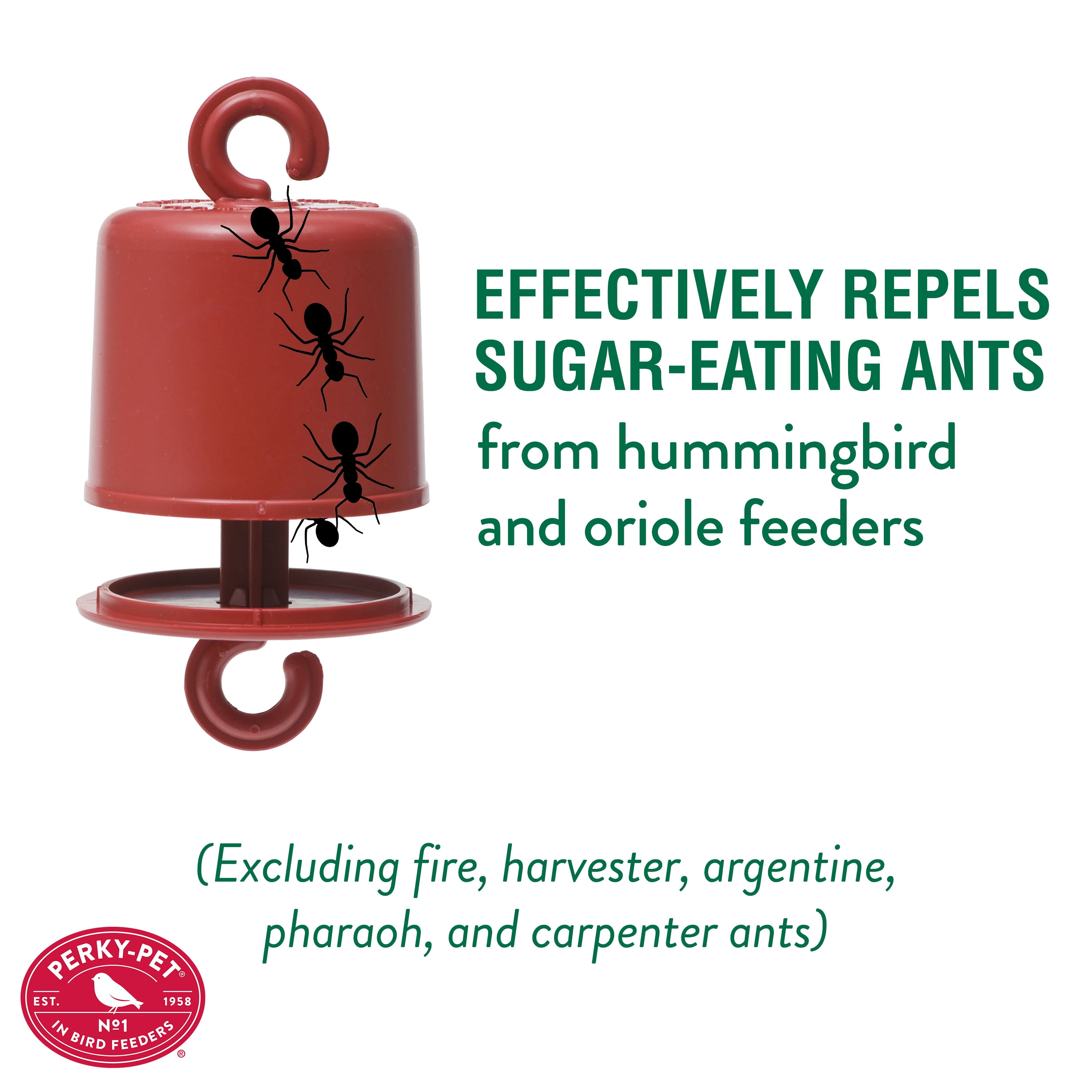 (2 pack) Perky-Pet Ant Guard Plus for Hummingbird Feeders, Red, Prevent Ants from Eating Nectar, 1 Pack