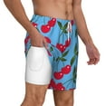 thumbnail image 2 of Kdxio Cherry Print Men'S Swim Trunks With Compression Liner 7 Inch Inseam Quick Dry Swim Shorts, 2 of 7