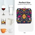 thumbnail image 6 of Honeii Cinco De Mayo Floral print Leather Coaster Set of 4, ideal for safeguarding your furniture from drinks spills and effortless cleanup-Square, 6 of 6