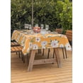 thumbnail image 3 of Outdoor Tablecloth with Umbrella Hole for Patio/Picnic/Party/Camping, Spring Botanical Waterproof Table Cloth Rectangle Table Cover Washable, Watercolor Floral Flowers Botanical Yellow (60"x 120"), 3 of 8
