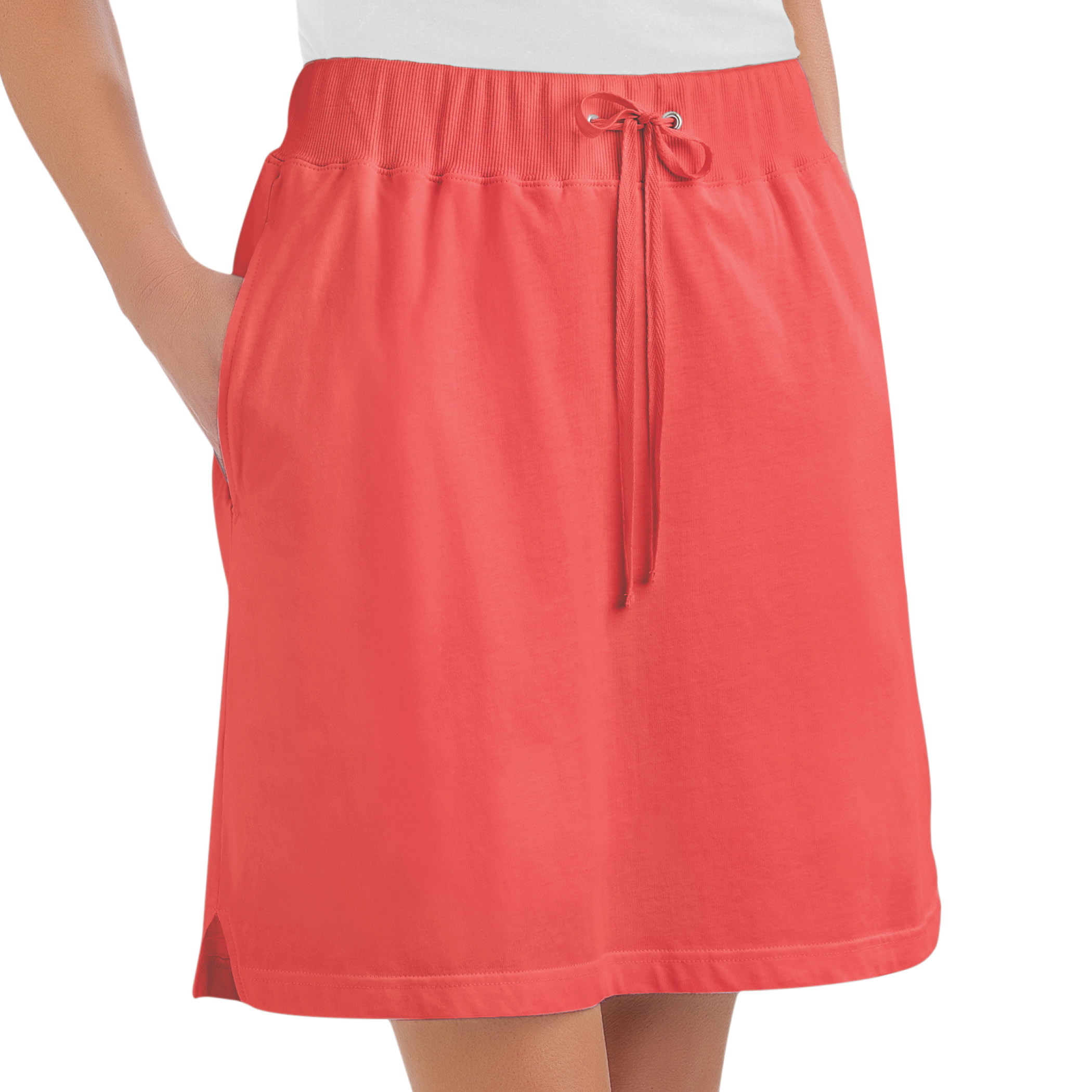 skelet tempo middag Collections Etc Women's Drawstring Cotton Knit Pull-On Skort with Elastic  Waistband - Casual Summer Apparel, Coral, Large - Walmart.com