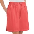 thumbnail image 2 of Falda pantalón de punto de algodón con cordón ajustable y cintura elástica para mujer - Ropa informal de verano, coral, talla M, 2 of 4