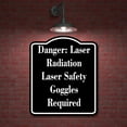 thumbnail image 2 of Danger Laser Radiation Laser Safety Goggles Req BLACK Aluminum Composite Sign 15''x18'', 2 of 9