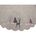 thumbnail image 2 of Embroidered Christmas Reindeer Scene on Light Grey Table Topper (23" RD/ 33" RD/ 33" SQ), 2 of 4
