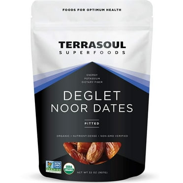 Terrasoul Superfoods Organic Deglet Dates, 2 Lbs - Pitted | Fresh | Natural Sweetener