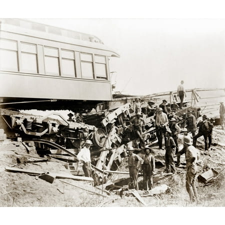 1887 Great Chatsworth Train Wreck Of The Niagara Excursion Train Showing The Sleeper Car Tunis At The Culvert 5 That Caused Crash August 10 History