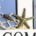 thumbnail image 6 of CATIEBYE outdoor beach decor WELCOME Wooden Fishing Net Sea Star Hanging Blue 1Pack, 6 of 6