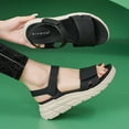 thumbnail image 5 of Gubotare Women's Summer Walking Sandals Air Cushion Support Platform Ankle Strap Shoes Comfortable Casual Wedge Sandals (Black,Size 8), 5 of 9