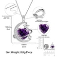 thumbnail image 3 of Juwaliy Collar de Mujer de 13 Mm Moon y Estrella Corazón Piedra de Nacimiento de Febrero Dije de Plata Esterlina 925 Amatista Morada Joyería Celestial Regalo de Cumpleaños Día de San Valentín para, 3 of 10