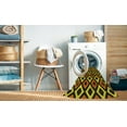 thumbnail image 2 of Ahgly Tapis Rond Lavable en Machine Intérieur Transitionnel Jaune, 6 Pieds Rond, 2 of 7