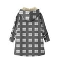 thumbnail image 3 of ZUKMRJPC Womens Full Zip Hoodies Long Sleeve Fashion Vintage Plaid Hooded Sweatshirt Winter Warm Thickened Long Outwear with Pocket, 3 of 5