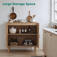 thumbnail image 5 of Semiocthome Sideboard Buffet Cabinet with Adjustable Shelf, Line Groove Design, Kitchen, Natural, 5 of 7