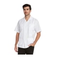 thumbnail image 3 of 9 Crowns Essentials Men's Guayabera Button Down Shirt (White, 4XL), 3 of 4