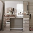 thumbnail image 2 of Boahaus Amelia Vanity Desk with Mirror and Lights – 11 Drawer Makeup Vanity Table with Storage, Power Outlet and Speakers, 2 of 4