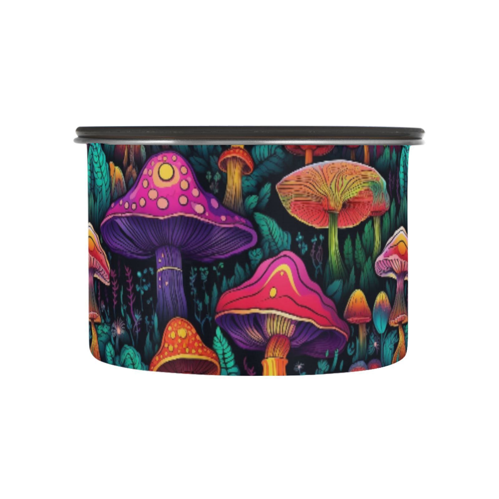 Neon Mushroom Airtight Coffee Bean Canister 30oz Food Storage Containers with Lids For Gournd, Tea, Sugar, Flour, Rice, Cereal, Candy Cookie Jar