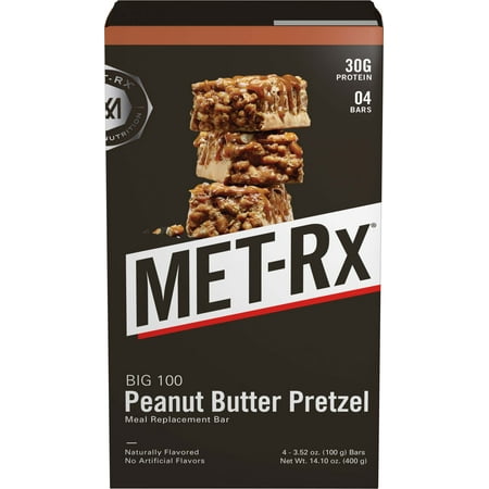 Met-Rx Big 100 Colossal Value Pack, Peanut Butter Pretzel, 4ct