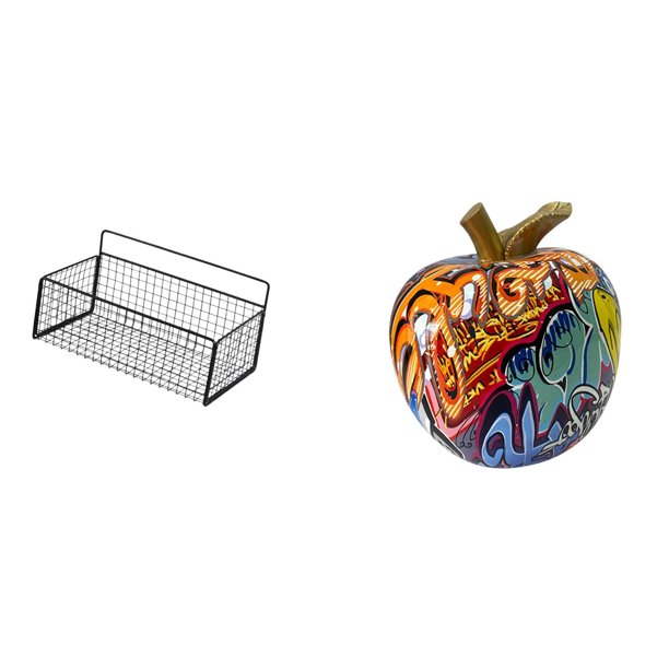 Cesta de almacenamiento colgante,Cesta de almacenamiento para gabinete organizador de pared colgante,Estantes de pared con decoración de granja,Estatua de estatuilla,Estatuas de resina