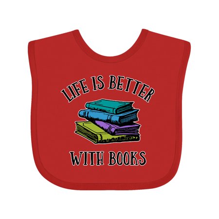 

Inktastic Life s Better With Books Gift Baby Boy or Baby Girl Bib