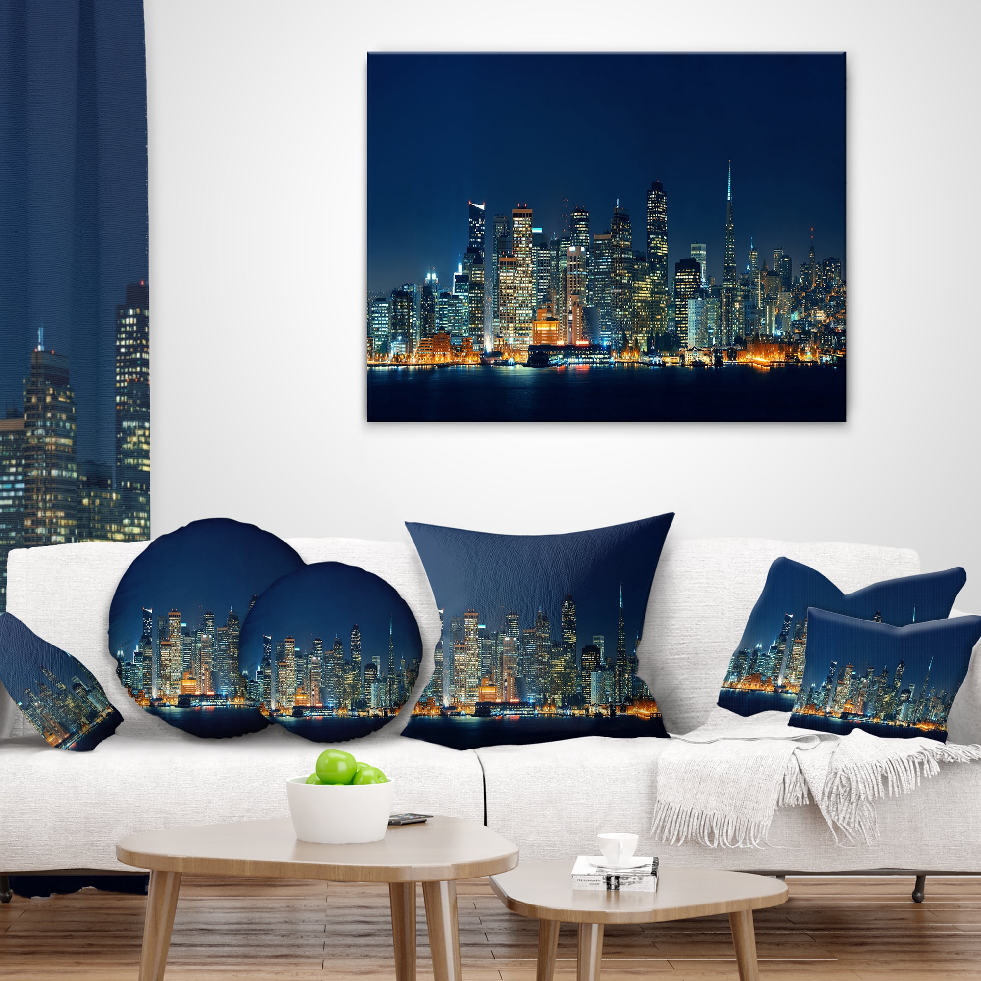 Designart 12" x 20" Multi-color Polyester Throw Pillow
