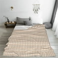 thumbnail image 5 of Fuzoiu Brown Gingham Print Ultra-Soft Micro Fleece Blanket,All Seasons Flannel Throw, Lightweight Blanket for Bed, Sofa, Couch, Movie Night, Camping, and Travel-50"x40", 5 of 7