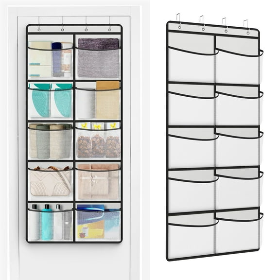 EEEkit Over the Door Organizer, Large Mesh Pockets Hanging Storage Shoe Rack, Behind Door Storage Holder