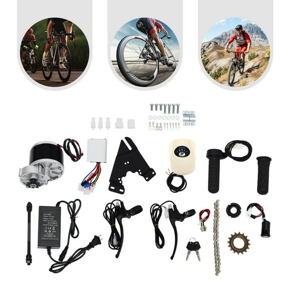 24V 250W Bicycle Electric Conversion Installation Kit Brush Motor Twist Throttle Black for Most Bicycles