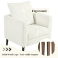 thumbnail image 6 of HSUNNS Accent Chair, Upholstered Chenille Armchair for Living Room , Mid Century Modern Upholstered Accentchair, Single Sofa for Living Room, Apartment, Office, White, 6 of 12