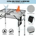 thumbnail image 5 of REDCAMP Folding Grill Table, Lightweight Height Adjustable Aluminum Table with Mesh Desktop and Mesh Bag for Outdoor Camping Picnic BBQ, 2 Feet, Sliver, 5 of 9