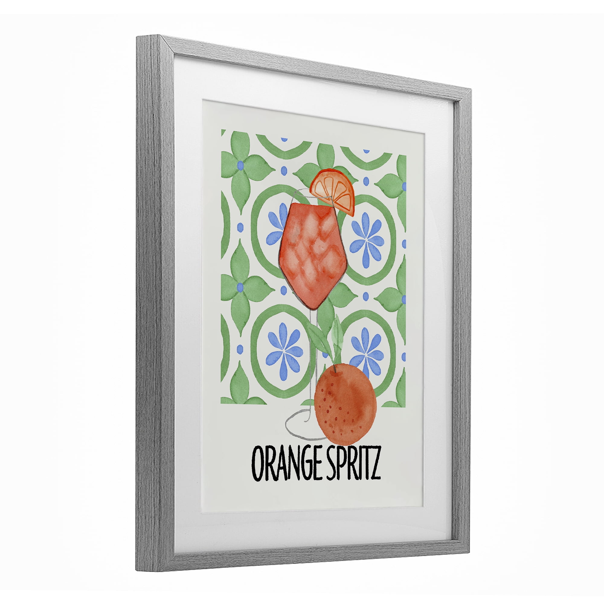 Stupell Industries Orange Spritz On My Mind Gray Framed Print Under Glass, design by Nina Jacobs