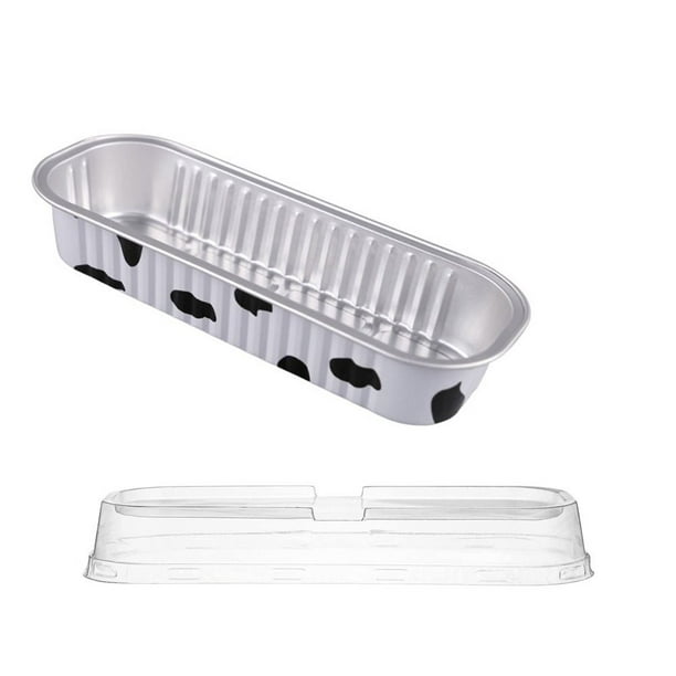 Creme Brulee Rectangle Wrappers Cupcake Containers with Lids Foil