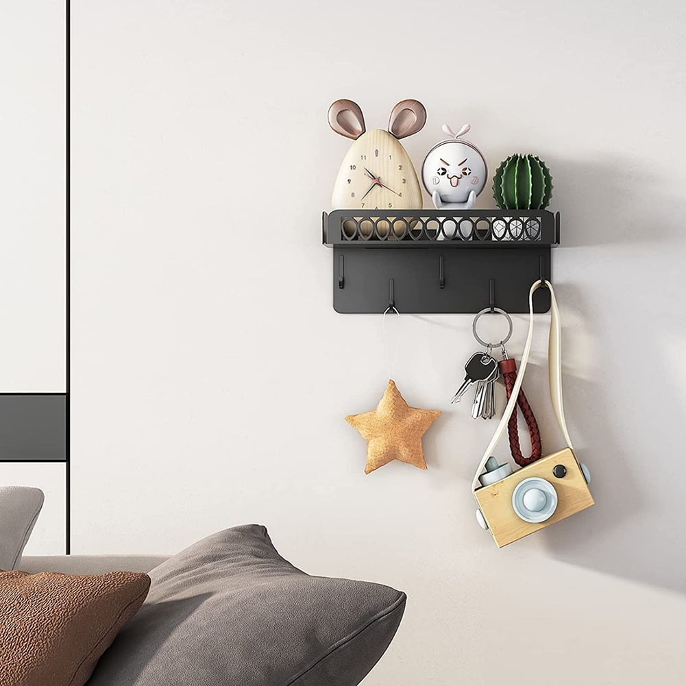 Kadyn Wall Mounted Key Hangers, Black Key Holder for Wall Decorative, Wall Mounted Mail Organizer for Entryway Mudroom Hallway Office