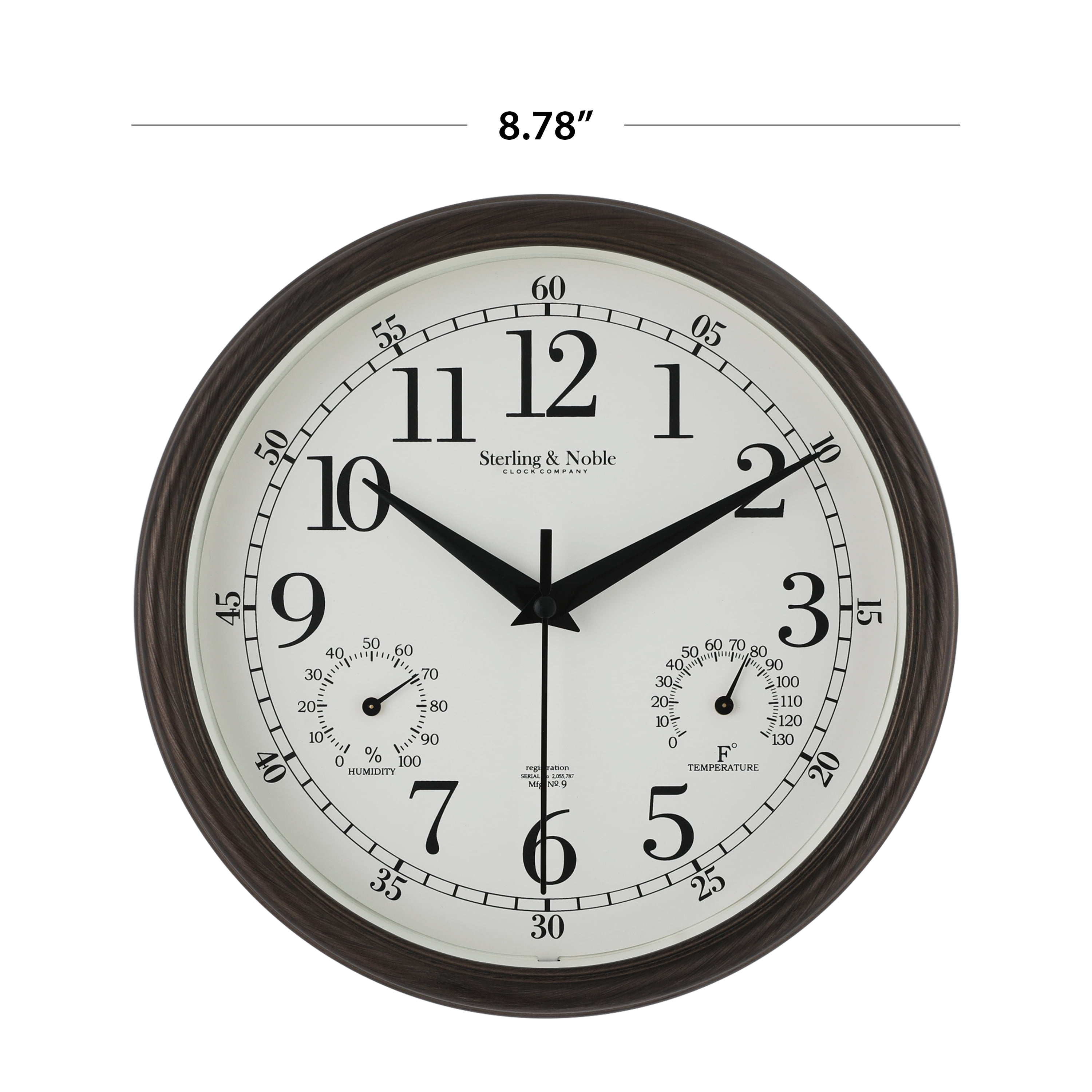 Mainstays 9.5" Quartz Traditional Indoor & Outdoor Wall Clocks, Analog