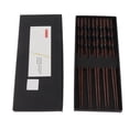 thumbnail image 2 of 5 pares de palillos chinos redondos reutilizables de madera de hierro negro de 23 cm/9,1 pulgadas de largo para vajilla clásica de estilo japonés., 2 of 14