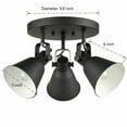 thumbnail image 5 of Claxy 3-Light Black Semi Flush Mount Light with Adjustable Cone Metal Shade, 5 of 10