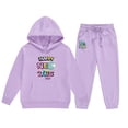thumbnail image 4 of Girls Outfits Girls Set Children's Middle And Older Children's Long Sleeved 2025 New Year's Print Hooded Top Sweater Pants Set, 4 of 4