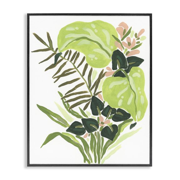 Stupell Industries Bohemian Modern Jungle Leaves Black Framed Giclee Art, 11 x 14, by June Erica Vess